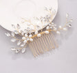 Pearl hair comb headdress Hand-woven crystal comb hair accessories - V.I.P Digital Presence