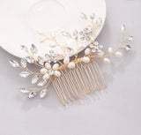 Pearl hair comb headdress Hand-woven crystal comb hair accessories - V.I.P Digital Presence