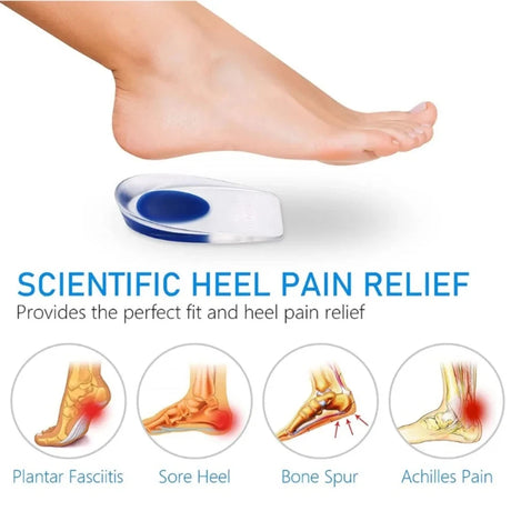 1pair Soft Silicone Gel Lnsoles Men Women TransparentRelieve Foot Pain Heel Lnsoles Foot Massager CareShoe Pad Foot Care Tool - V.I.P Digital Presence