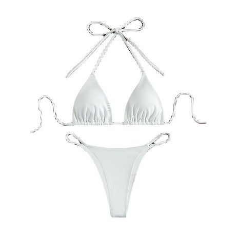 Hanging neck tie bikini multi-color three-point swimsuit hot spring swimsuit - V.I.P Digital Presence