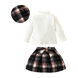ma&baby 6M-3Y Toddler Infant Newborn Baby Girls Clothes Sets Knit Long Sleeve Tops Plaid Skrits Hat Fall Spring Outfits  D05 - V.I.P Digital Presence