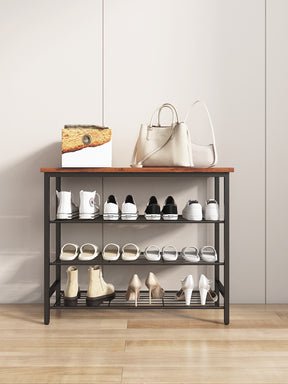 DN 4-Tier Metal Shoe Rack, Modern Multifunctional Shoe Storage Shelf with MDF Top Board, 1 pc per carton - V.I.P Digital Presence