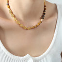 Agate bead chain design with titanium steel gold-plated necklace - V.I.P Digital Presence