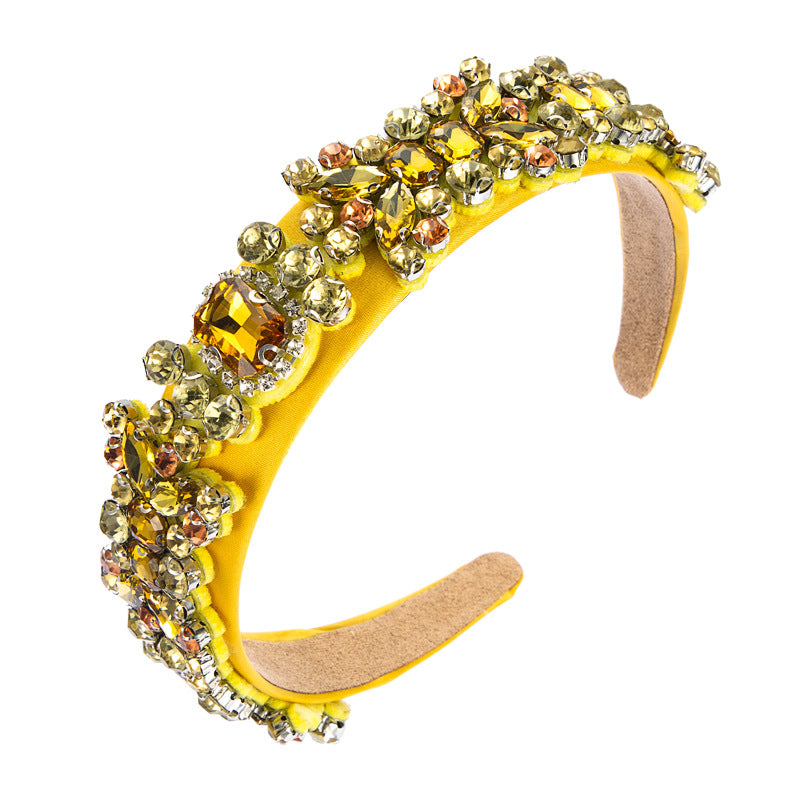 Summer New Fashion Headband Ladies Baroque Retro Headband Set With Colorful Rhinestones Full Diamond Hair Accessories - V.I.P Digital Presence