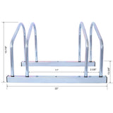 2 bicycle ground bike parking racks 22-28 inch wheel supports, maximum tire width 2.15 inches, galvanized - V.I.P Digital Presence