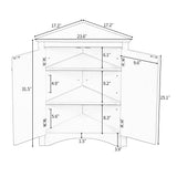 Oak Triangle Bathroom Storage Cabinet with Adjustable Shelves, Freestanding Floor Cabinet for Home Kitchen - V.I.P Digital Presence