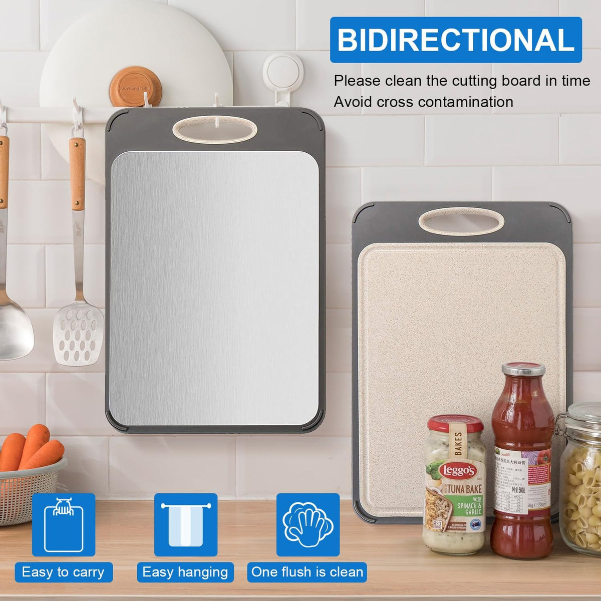Double sided plastic stainless steel cutting board for household kitchen wheat straw PP cutting board cutting board - V.I.P Digital Presence