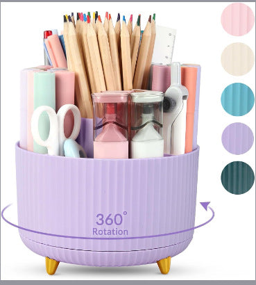 Home desktop rotatable dustproof large capacity pen holder storage box bathroom cosmetics sundries storage box - V.I.P Digital Presence