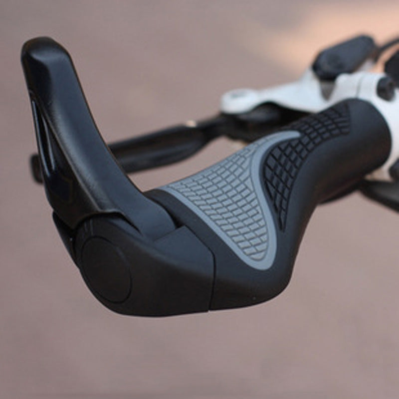 Juego de manillar de bicicleta de montaña, mango ergonómico de aleación de aluminio con forma de cuerno de oveja y cerradura de goma