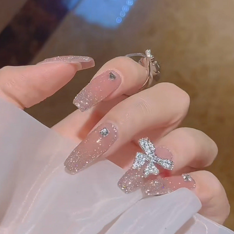 Fake Nails Fairy Long Wearing A Broken Diamond Butterfly Nail Stickers Detachable Finished Nail Pieces Nail Stickers Nails - V.I.P Digital Presence