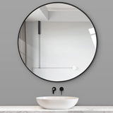 Black 30 Inch Metal Round Bathroom Mirror - V.I.P Digital Presence