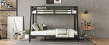 Metal Twin XL over Queen Bunk Bed for Teens and Adults,Space-Saving/Noise Reduced/No Box Spring Needed - V.I.P Digital Presence