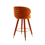 COOLMORE Counter Height Bar Stools Set of 2 for Kitchen Counter Solid Wood Legs with a fixed height of 360 degrees