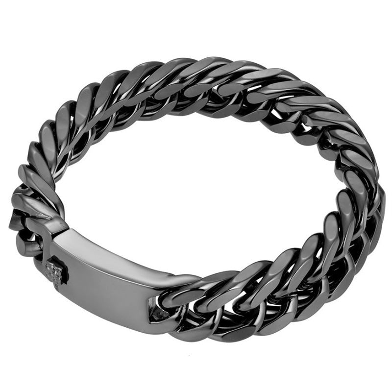 Fashionable 18K gold plated men's electroplated alloy double buckle bracelet - V.I.P Digital Presence