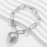 Ins Simple and Versatile Big Peach Heart Bracelet Personalized Heart shaped Iron Chain Bracelet for Women - V.I.P Digital Presence
