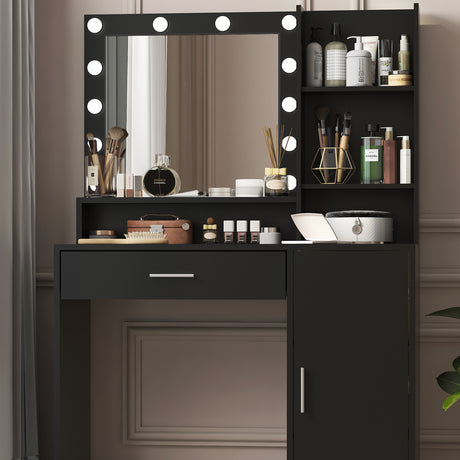 Makeup Vanity Desk with Mirror & Light - V.I.P Digital Presence