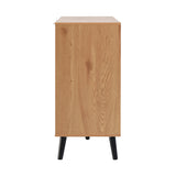 Side panel buffet cabinet with storage room, 47.2 "natural wood color kitchen cabinet with 3 drawers and 2 doors - V.I.P Digital Presence