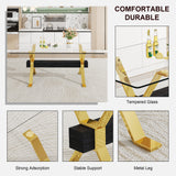 Dining table Modern tempered glass dining table Large modern office desk - V.I.P Digital Presence