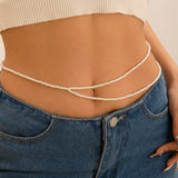 Simple and versatile, personalized and sexy double-layer pearl waist chain, body chain - V.I.P Digital Presence