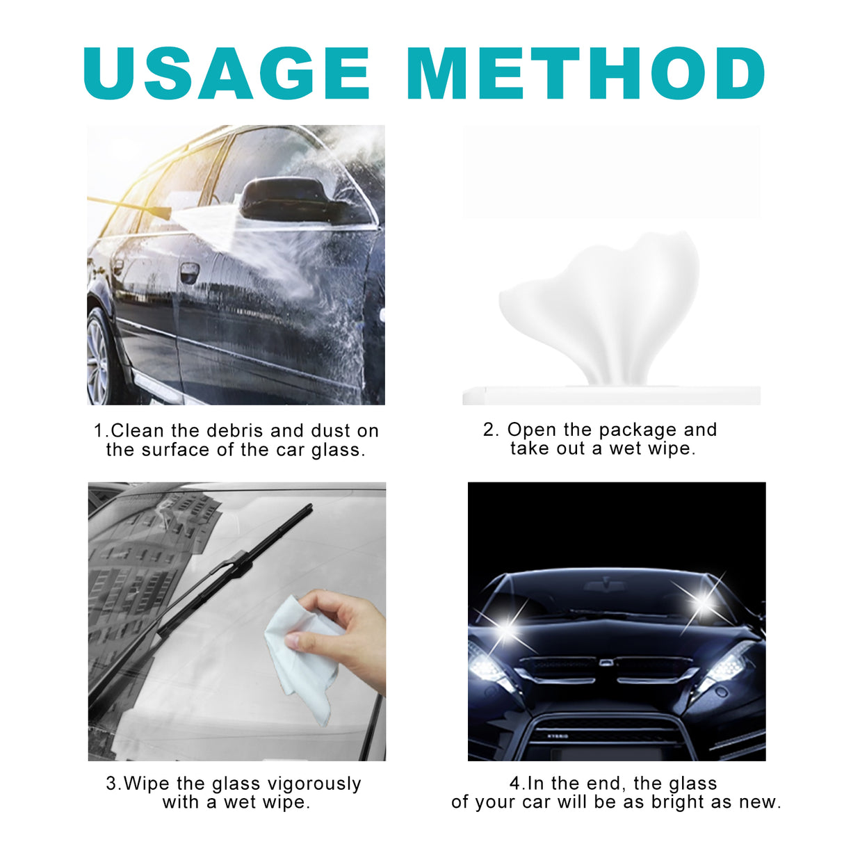 Glass Oil Film Removal Wipes, Car Windshield Anti-Fog Anti-Oil Anti-Rain Cleaning Wipes - V.I.P Digital Presence