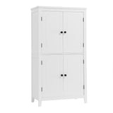Bathroom floor storage cabinet, bathroom storage unit, 4-door independent cabinet, adjustable shelf, adaptive shelf, white - V.I.P Digital Presence