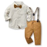 Children's Clothing Autumn Korean Version Multi-Color Plaid Long Sleeve Cotton Shirt Suspenders Boys' Suit - V.I.P Digital Presence