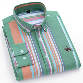 Cotton men's long sleeved shirt for middle-aged men, wrinkle resistant cotton shirt - V.I.P Digital Presence