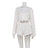Printed round neck long sleeved cardigan with exposed waist top loose casual shorts set for women - V.I.P Digital Presence