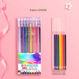 Drawing Doodling Scrapbook Journaling fluorescent Sparkle Gel Pen Neon Glitter Pens Fine Tip Art Markers Glittering Pen Set - V.I.P Digital Presence
