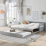 Twin or Double Twin Daybed with Trundle Gray