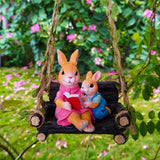 Simulated rabbit reading animal ornament - V.I.P Digital Presence