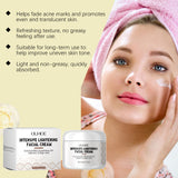 Crema hidratante facial, iluminadora, reafirmante, suavizante y nutritiva para la piel del rostro.