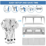 10'x20 'folding canopy with 6 detachable side walls outdoor activity shelters UPF 50+terrace portable tent (white) - V.I.P Digital Presence
