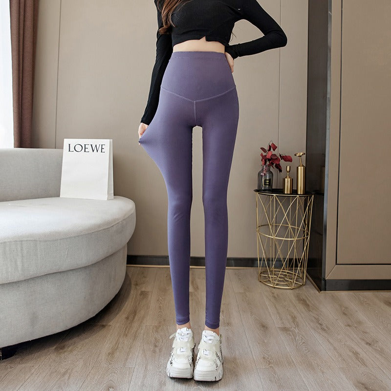 Pregnant Women's Shark Pants Do Not Drop Off Leggings Double Sided Brushed Large Size 100kg High Waist Hip Lifting Barbie Pants - V.I.P Digital Presence
