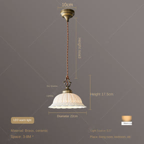 Copper Bedside Pendant Light Bedroom Modern Luxury French Retro Japanese American Artistic Aged Small Pendant Light - V.I.P Digital Presence