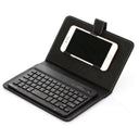 Funda de teclado inalámbrico portátil de cuero sintético para iPhone, teléfono móvil protector con teclado Bluetooth para iPhone y teléfono Android. 