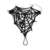 Halloween Finger Mesh Tassel Bracelet Punk Alloy Rose Lace Floral Handmade for Women - V.I.P Digital Presence