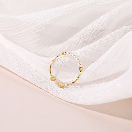 Retro imitation pearl ring women's magic decoration ring pure silver joint ring - V.I.P Digital Presence