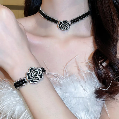 Copper Rhinestone Flower Bracelet - V.I.P Digital Presence