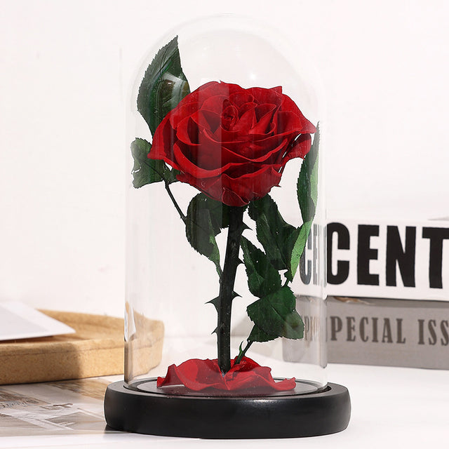 Christmas Valentine's Day Creative Gift Gift for Girlfriend Glass Cover Eternal Flower Gift Box Eternal Rose Gift Ornament - V.I.P Digital Presence