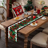 New red and black checkered table flag Christmas red fruit printed tablecloth TV cabinet decoration tablecloth home fabric - V.I.P Digital Presence