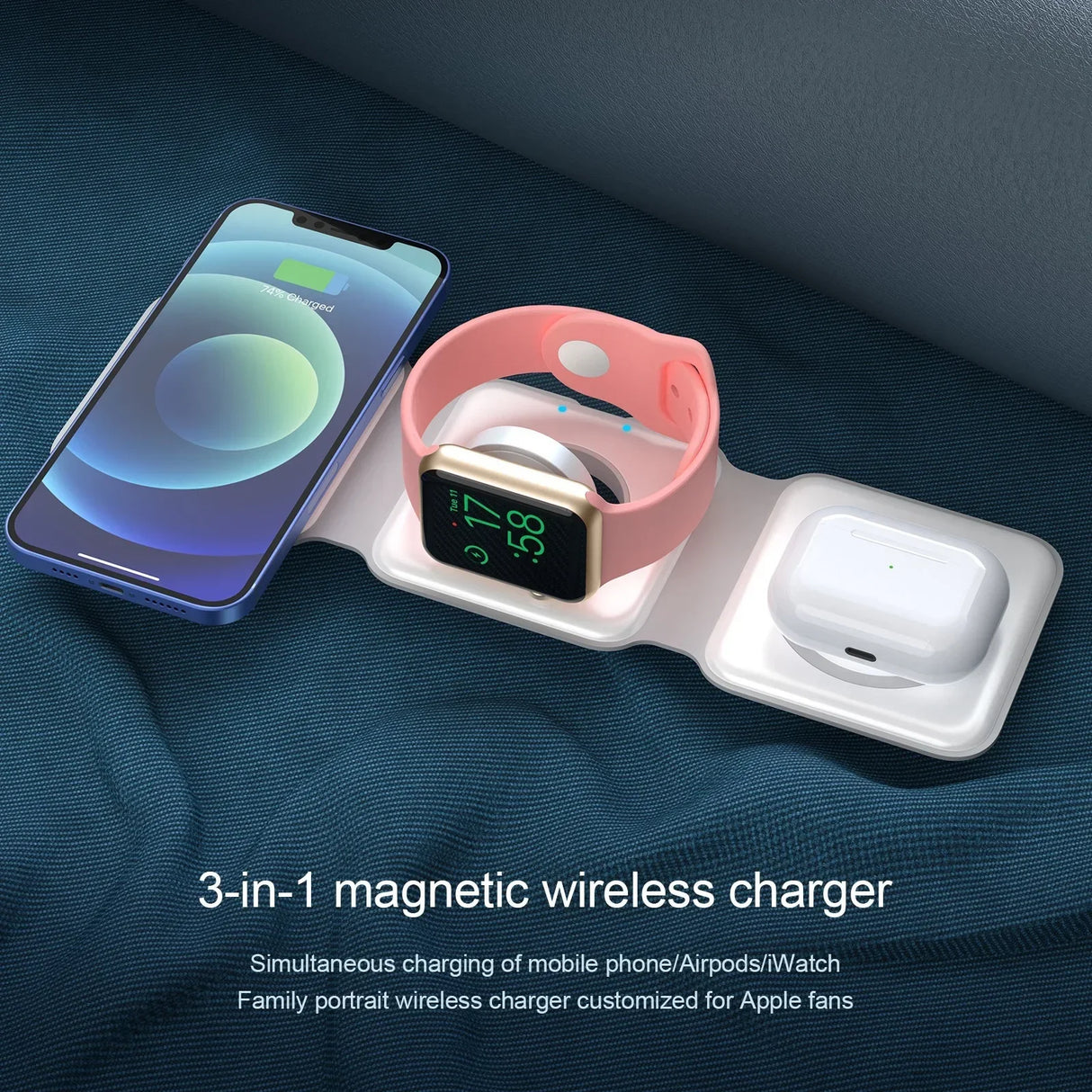3-in-1 Magnetic Multi-function Charger Folding Wireless Charger for Xiaomi  Apple Phone Headset Watch Airpods Charger - V.I.P Digital Presence