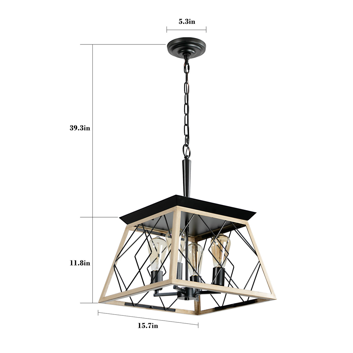 4-Light Farmhouse Chandeliers For Dining Room (No Bulbs) - V.I.P Digital Presence