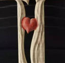 Three-dimensional wooden red heart cross love ornaments to commemorate relatives' tombstone inserts crucifix inserts - V.I.P Digital Presence