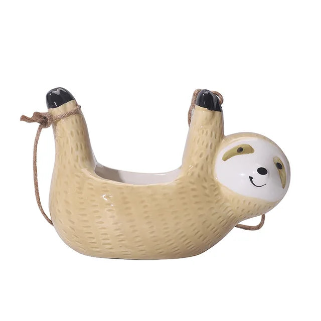 1Pcs Ceramic Hanging Plant Pots Scindapsus Chlorophytum Hanging Flower Basket Flower Pot Cartoons Animal Vase Garden Decoration - V.I.P Digital Presence