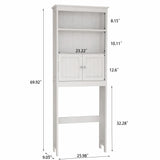 Over The Toilet Rack 2 -Tier Toilet Bathroom Spacesaver Storage Shelf with 2 Doors Wood Storage Organizer Cabinet - V.I.P Digital Presence