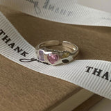 Dopamine love colored zircon diamond ring female niche index finger high-end fashion personality open ring - V.I.P Digital Presence
