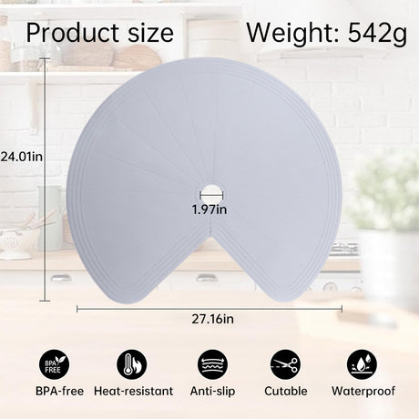 Lazy Susan Shelf Liner: Silicone, for Dual Tier Pie Cut Organizer, Non-Slip & Thermal Protection .2pcs - V.I.P Digital Presence