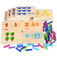 Montessori Sensory Early Education Mathematics Learning Stick Color Cognitive Matching Board Wooden Stick Game Puzzle Toy - V.I.P Digital Presence