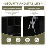 Multi-functional Hall Tree with Storage Shelves Drawers and Cabinet, Elegant Hallway Shoe Cabinet with Bench Modern Black - V.I.P Digital Presence